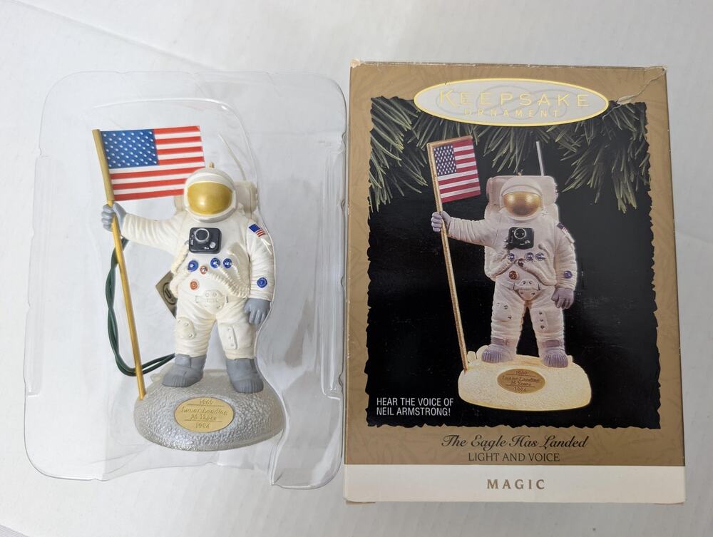 1994 Hallmark Eagle Has Landed Magic Ornament In Box